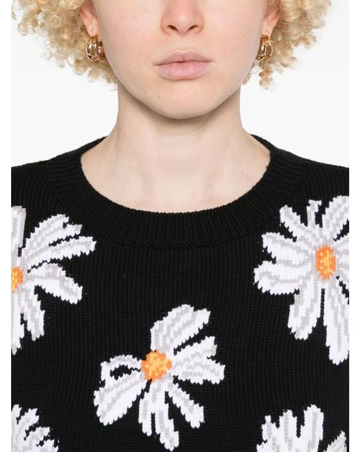 Moschino Black Cotton Blend Crew-Neck Sweater