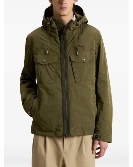 Woolrich Green Nylon Poly Hooded Jacket for men