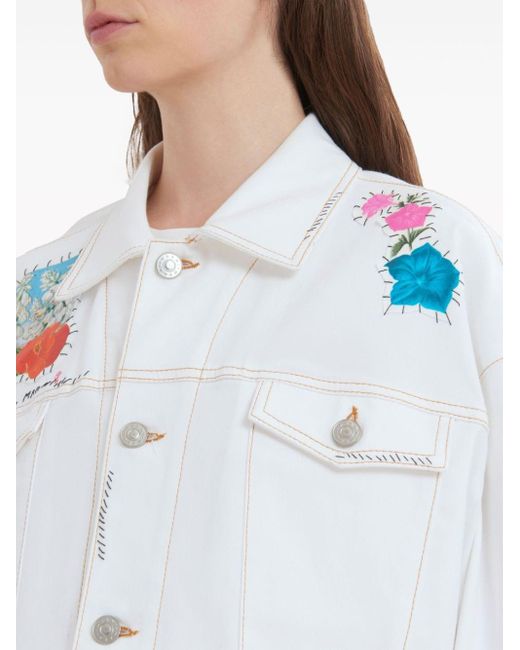 Marni White Pullover mit Logo-Stickerei