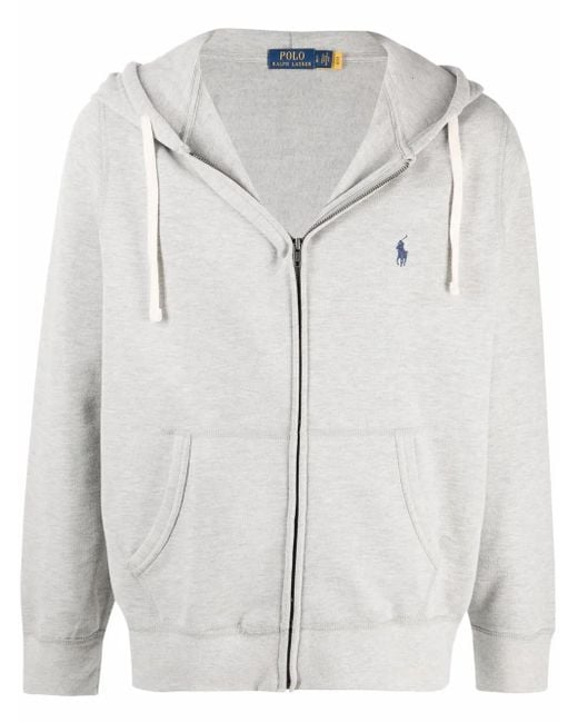 Polo Ralph Lauren Gray Rl Fleece Zip-through Hoodie for men