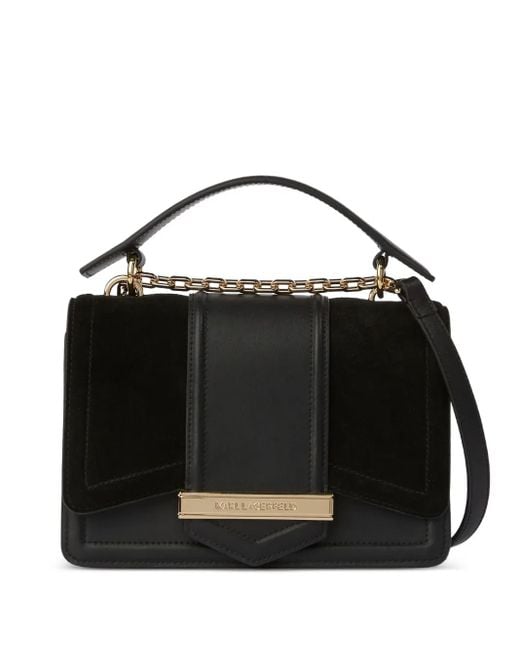 Karl Lagerfeld K/Nova Suède Schoudertas in het Black