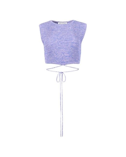Christopher Esber Purple Haut Crop À Design Sans Manches