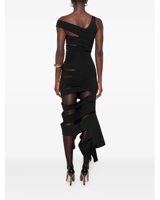 Mugler ワンショルダー カットアウトドレス Black