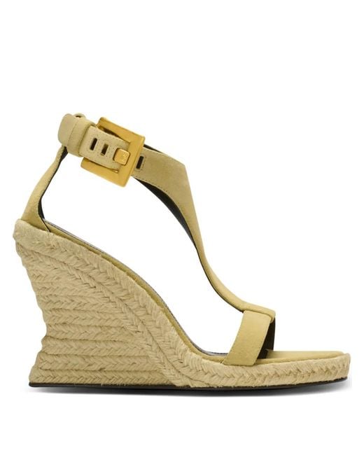 Balmain Metallic Anthem Wedge Espadrilles
