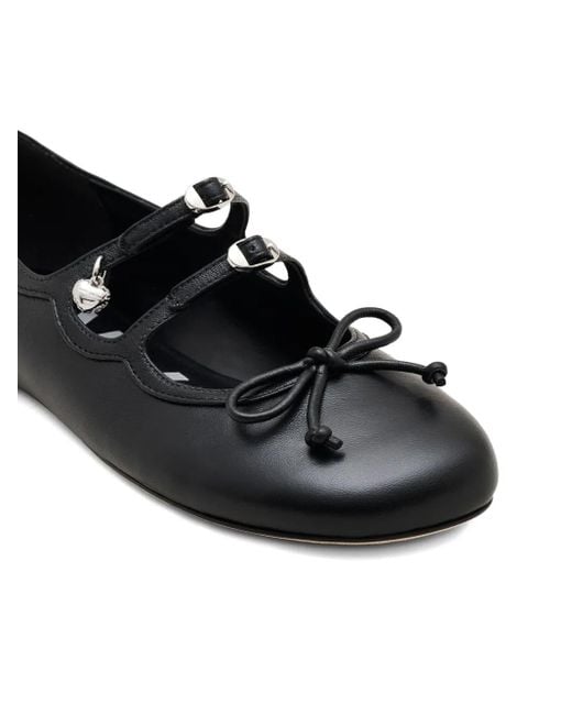 Marc Jacobs White The Kiki Buckle-Embellished Bow Ballerina Flats