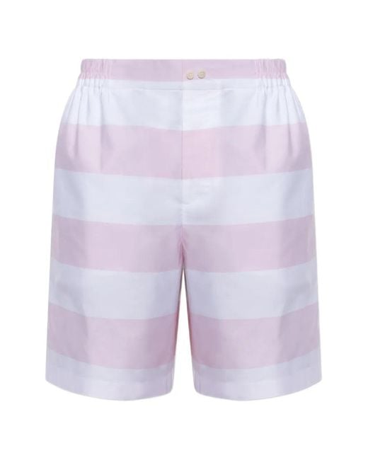 Jacquemus Blue Striped Jacquard-Pattern Shorts