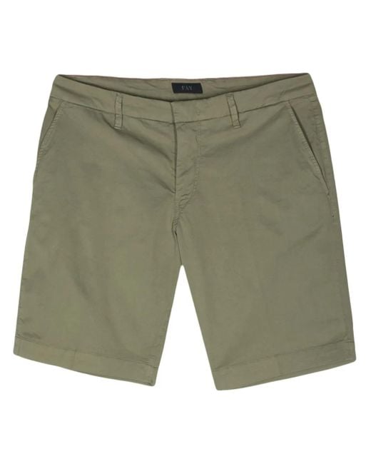 Fay Green Logo-Patch Bermuda Shorts for men