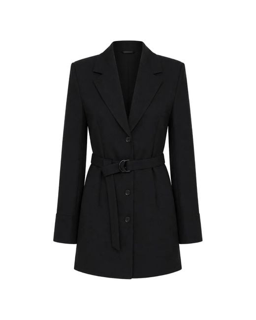 Wardrobe NYC Black Single-Breasted Shirt Midi Dress