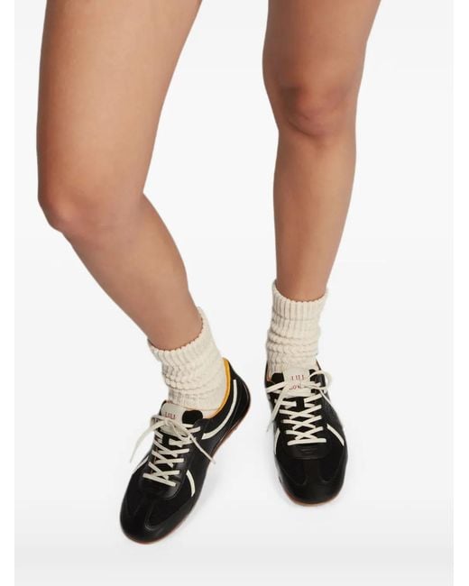 LILI CURIA Black Zola Open-Knit Leather Sneakers
