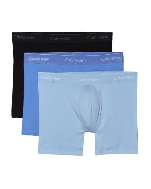 Calvin Klein Boxershorts Mit Logo-Bund (3Er-Set) in Blue für Herren