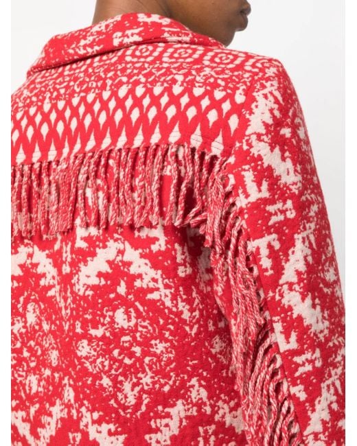 Forte Forte Red Jacquard-Jacke Mit Fransen
