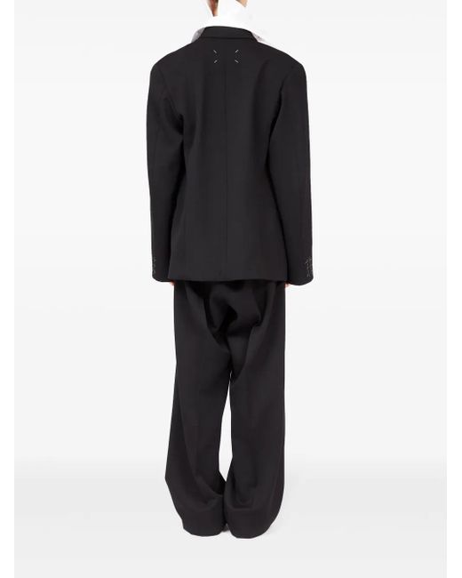 Maison Margiela Black Double-Breasted Wool Blazer for men