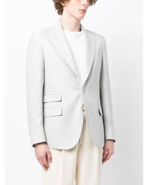 Eleventy White Single-Breasted Blazer for men