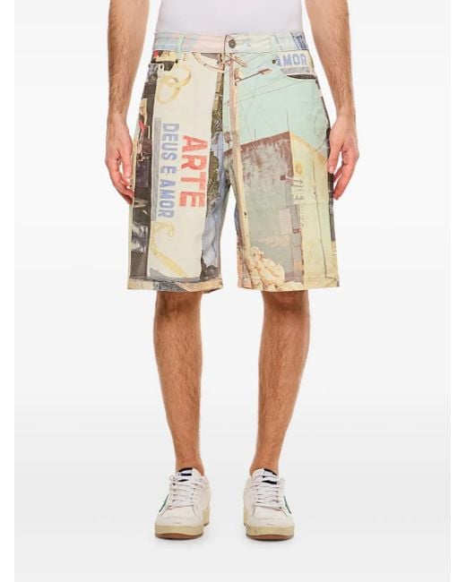 Arte' Natural Graphic-Print Shorts for men