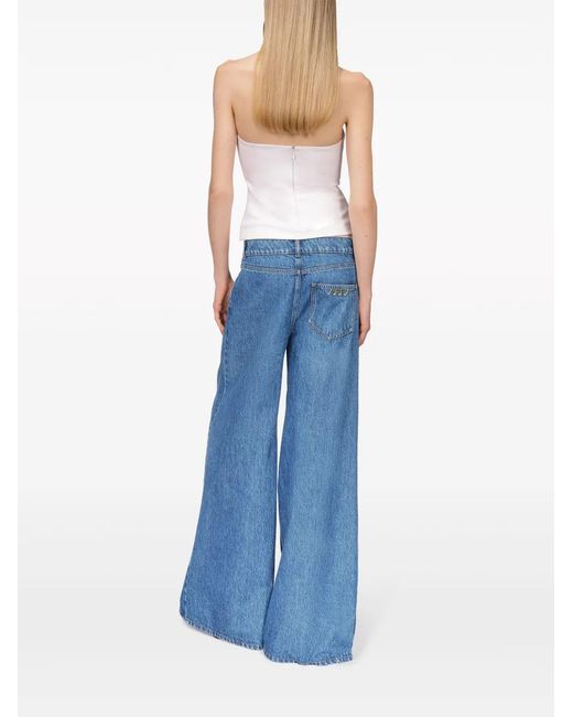 Vaqueros Crystal Eyelet Anchos Area de color Blue