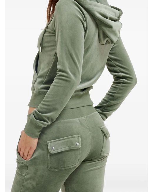 Juicy Couture Green Robertson Velour Hoodie