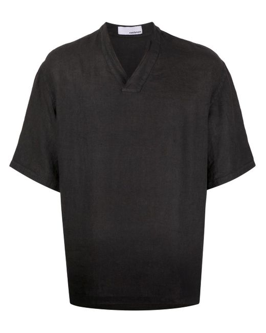 Camisa con cuello en V Costumein de hombre de color Black
