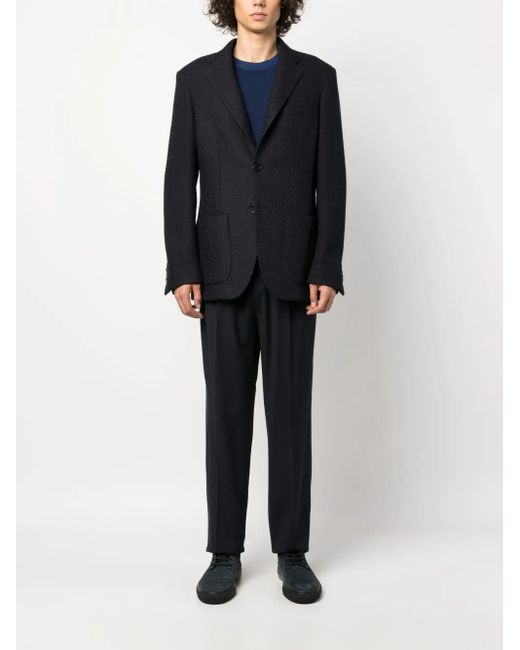 Etro Blue Button Up Long Sleeve Blazer for men
