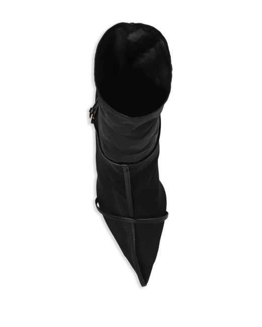 Jil Sander Black Leather-trim Sock Boots