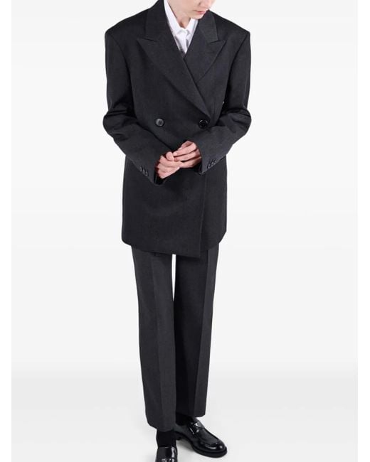 Prada Gray Gabardine-Weave Trousers