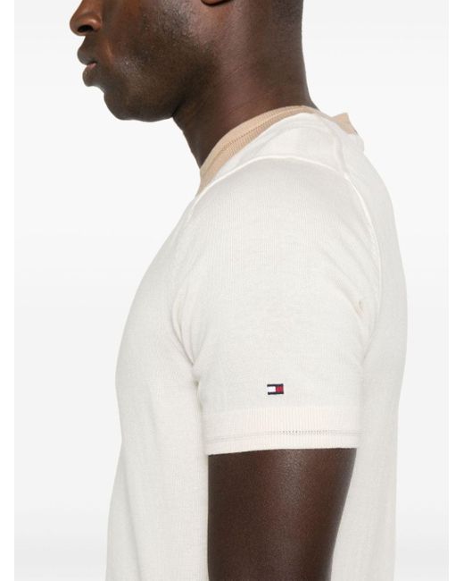 T-shirt a maglia fine di Tommy Hilfiger in White da Uomo