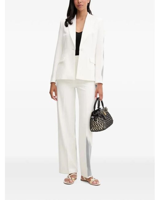 Morgan White Lace-Panel Blazer