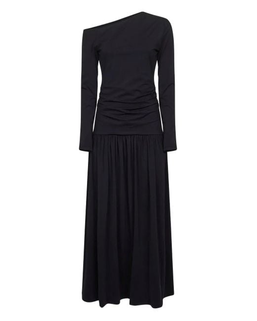Rohe Black One-Shoulder Midi Dress
