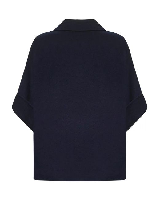 Weekend by Maxmara Blue Double-Breasted Short-Sleeve Coat
