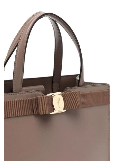 Ferragamo Brown Vara Learher Top-handle Bag