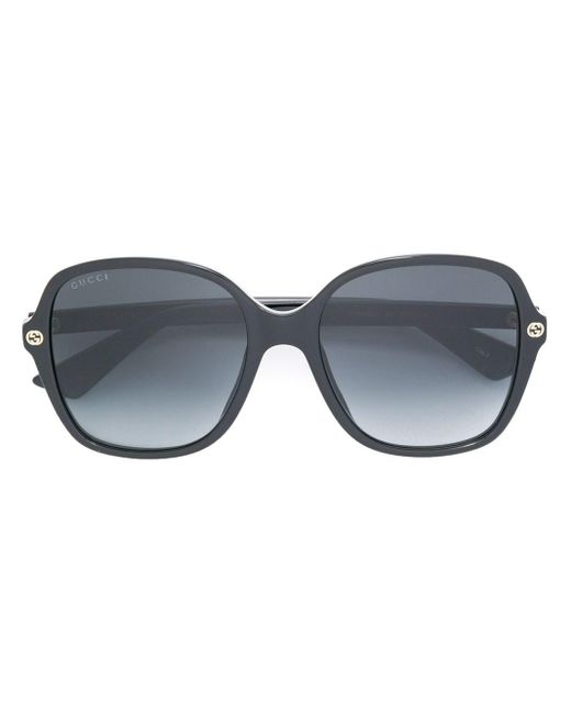 Oversized square frame sunglasses Gucci en coloris Black