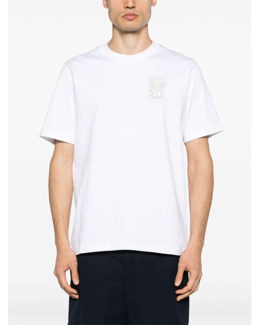 Casablancabrand White Tennis Pastelle Cotton T-shirt