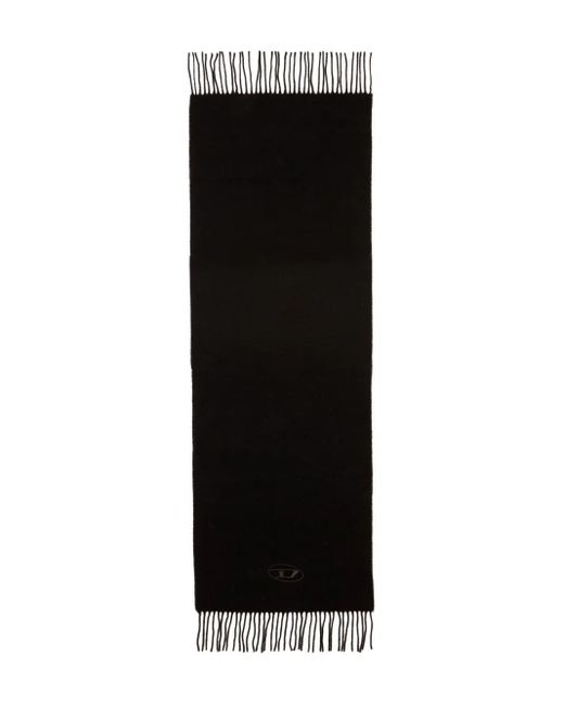 DIESEL Black S-Imon-D-Long Fringed Scarf for men