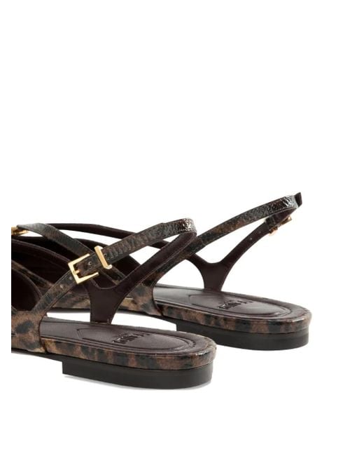Fendi Black Ffold Slingback Ballet Flats