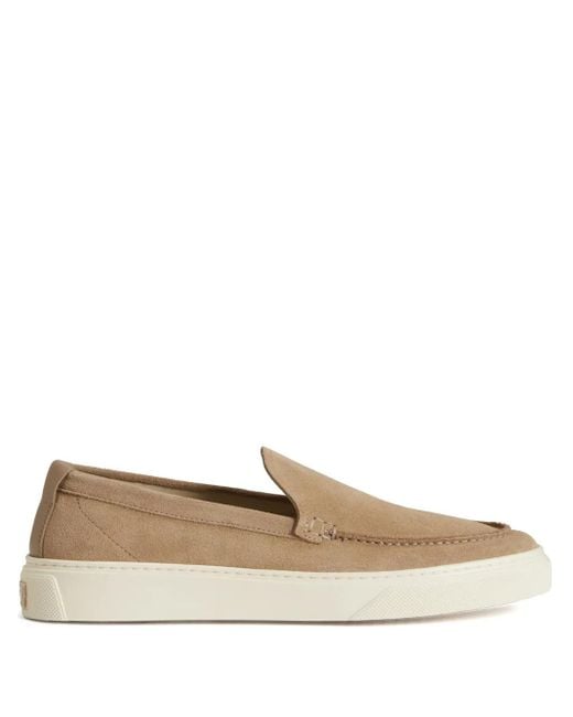 Woolrich Natural Slip-On Suede Loafers for men