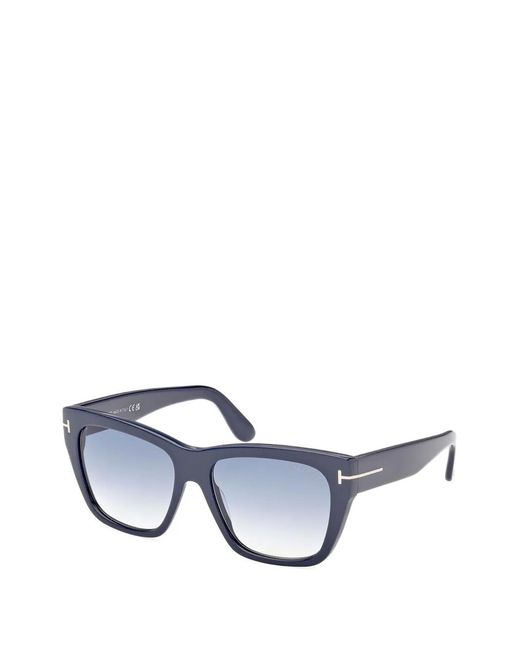 Tom Ford Gray Flynn Rectangle-Frame Sunglasses