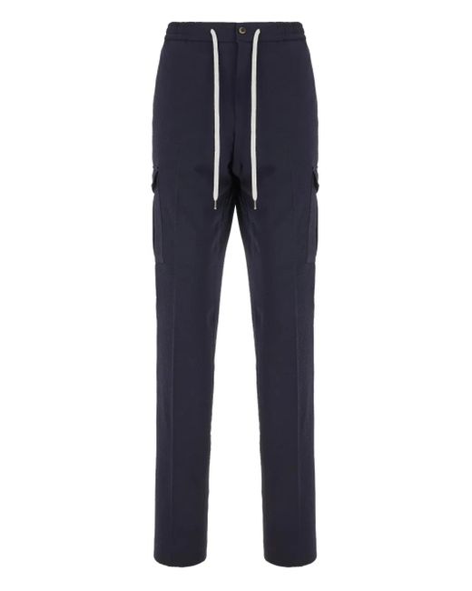 メンズ PT Torino ドローストリング カーゴパンツ Blue