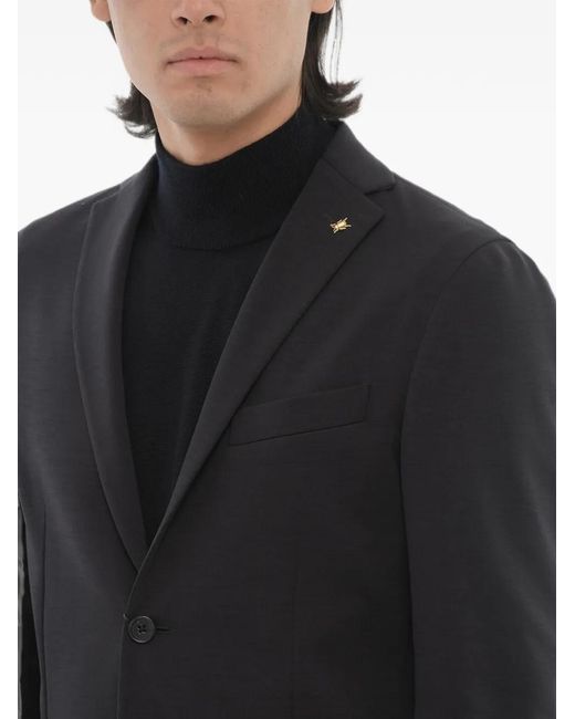 Corneliani Black Single-Breasted Blazer for men