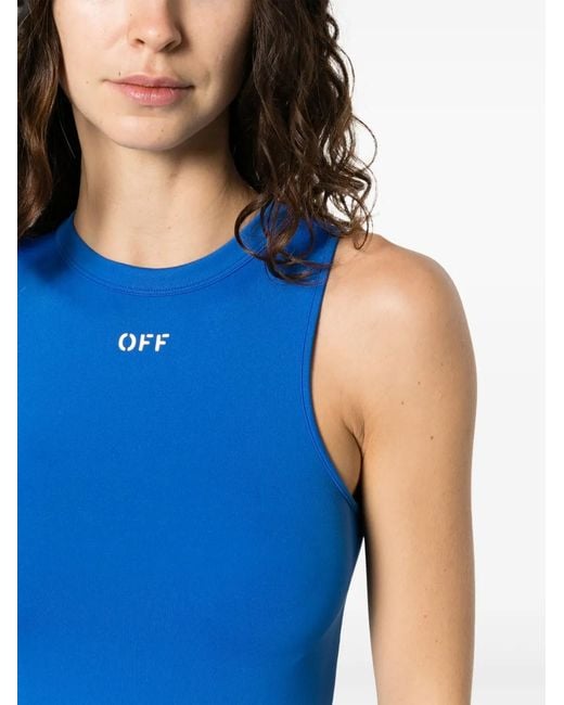 Off-White c/o Virgil Abloh Blue And Elastic Logo Dress For From The Ss24 Collection