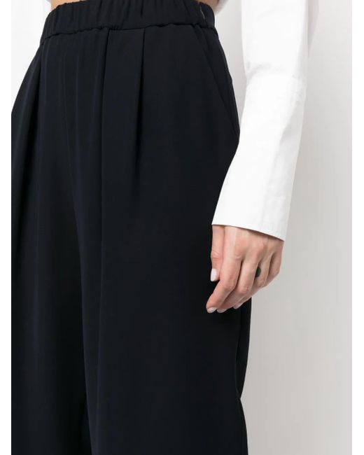 Emporio Armani Black Pleat-Detail High-Waist Trousers