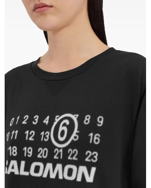 MM6 MAISON MARGIELA X SALOMON Black X Salomon Logo-Print T-Shirt