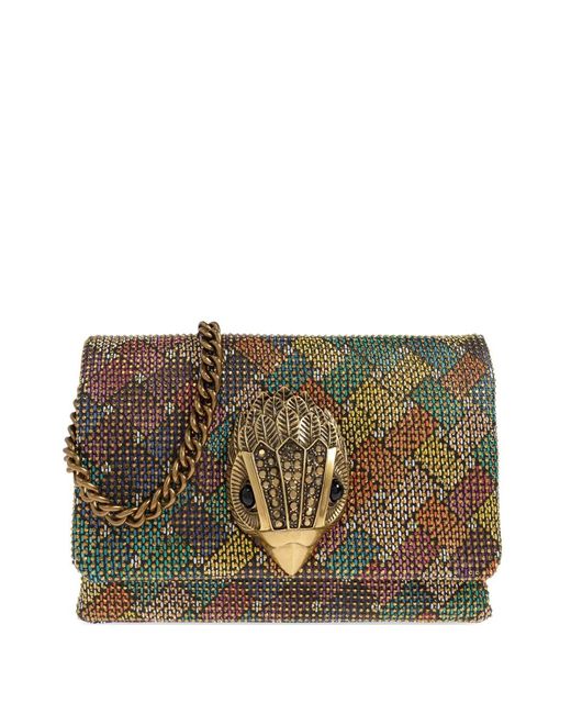 Kurt Geiger Brown Mini Kensington Embellished Shoulder Bag