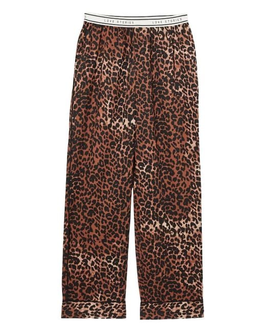 LoveStories Brown Pyjama-Hose mit Leoparden-Print