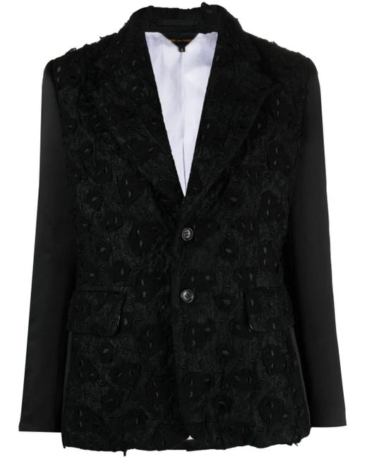 Comme des Garçons Black Embroidered Single-breasted Blazer