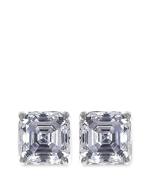 Fantasia by Deserio White Cubic Zirconia Clip-On Earrings