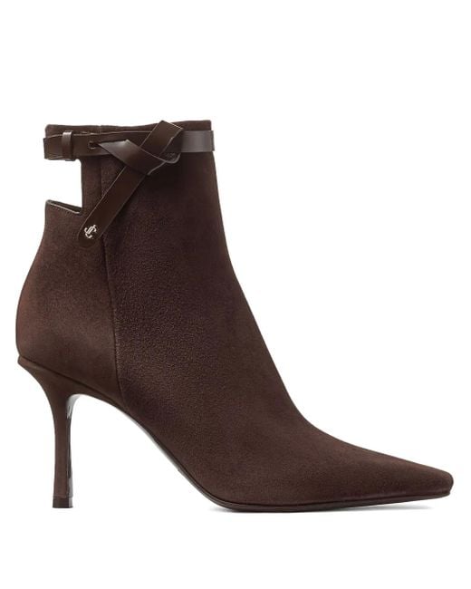 Jimmy Choo Brown 85Mm Camie Suede Ankle Boots