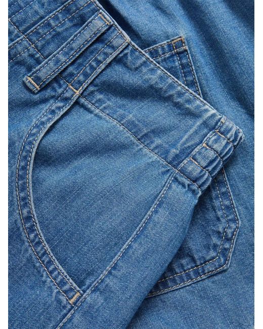 Veronica Beard Blue Sally Elasticated-Back Shorts