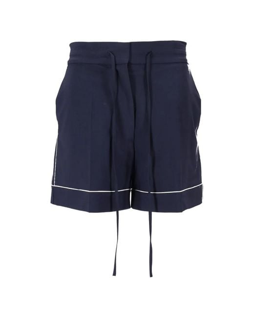 P.A.R.O.S.H. Blue Drawstring Trim-Detail Shorts