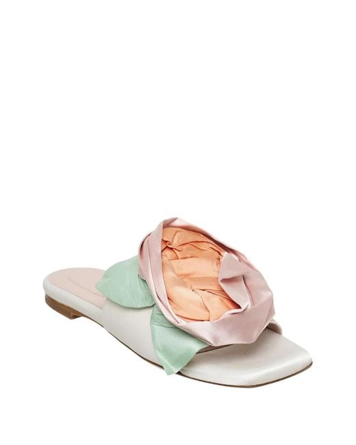 Simone Rocha White Pressed Rosette Sandals