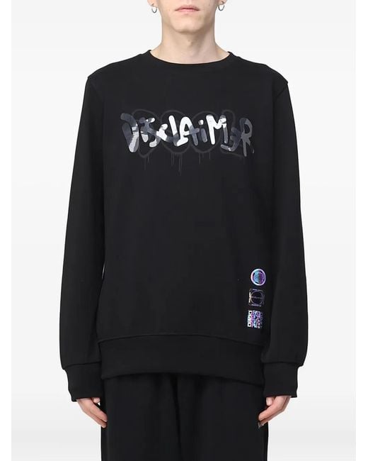 DISCLAIMER Black Graffiti-Print Sweatshirt for men