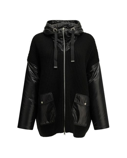 Herno Geribbeld Jack Met Capuchon in het Black